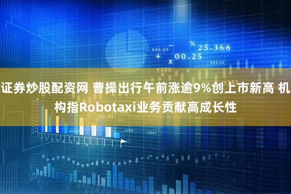 证券炒股配资网 曹操出行午前涨逾9%创上市新高 机构指Robotaxi业务贡献高成长性